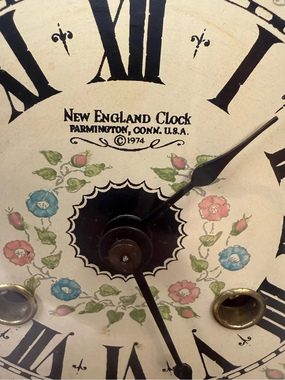 1974 New England Clock Co Franz Hermle Mantel Clock Mechanical Chime Working